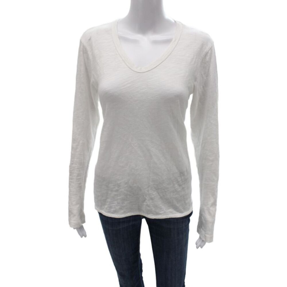Wilt Womens Basic V Neck Long Sleeve T Shirt White Size XS